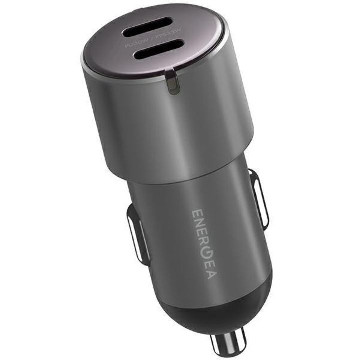 Incarcator auto ENERGEA Alu Drive D60, 2xUSB-C, 66W