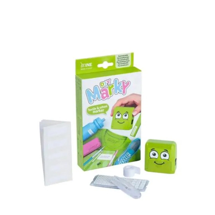 Stampila MARKY DIY cu set de litere si tus pentru textile, verde