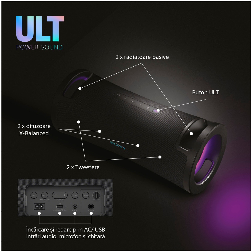 Boxa portabila Sony ULT FIELD 7, Ultimate Deep BASS, Bluetooth 5.2