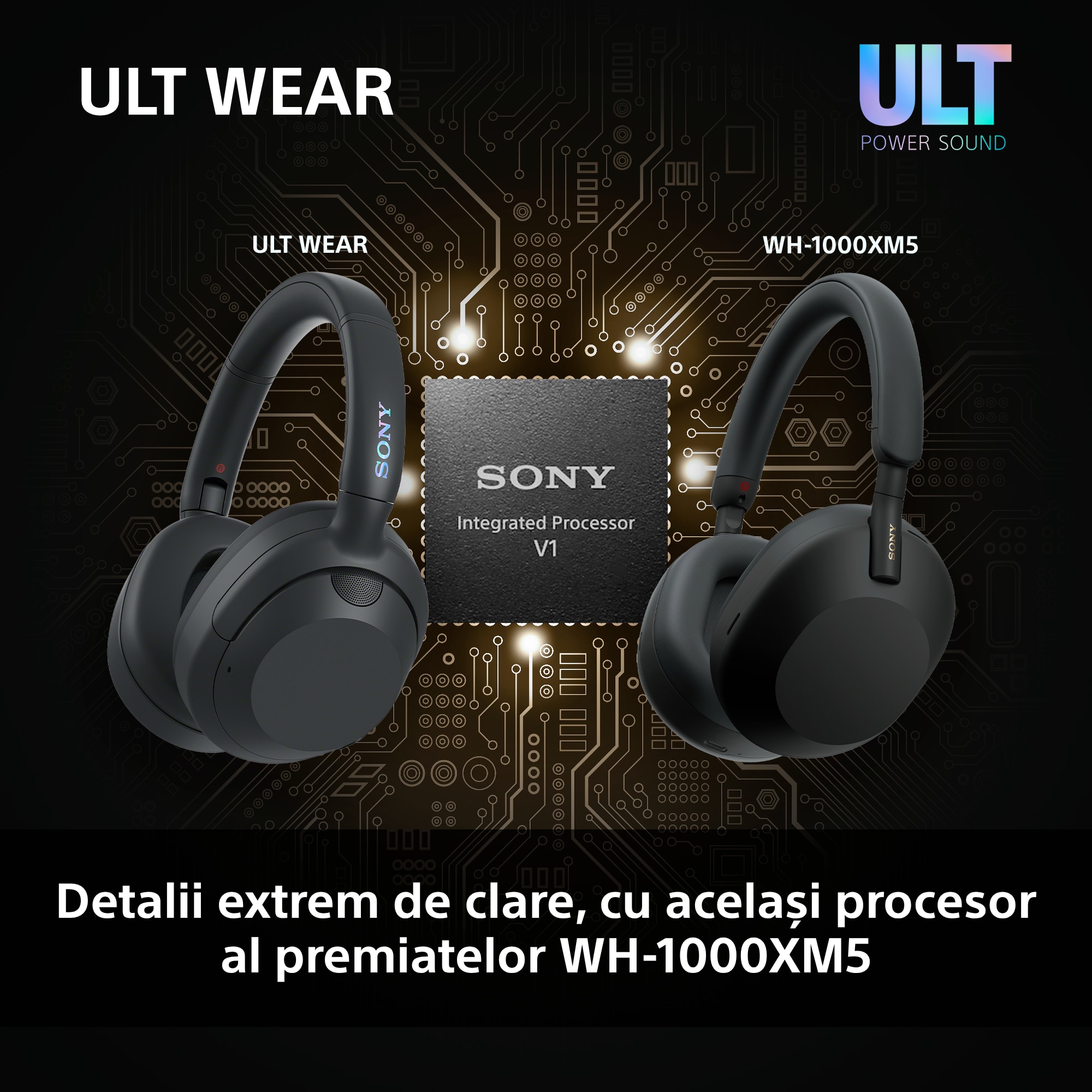 Casti Over the Ear Sony ULT WEAR, Wireless, Bluetooth, ULT Power