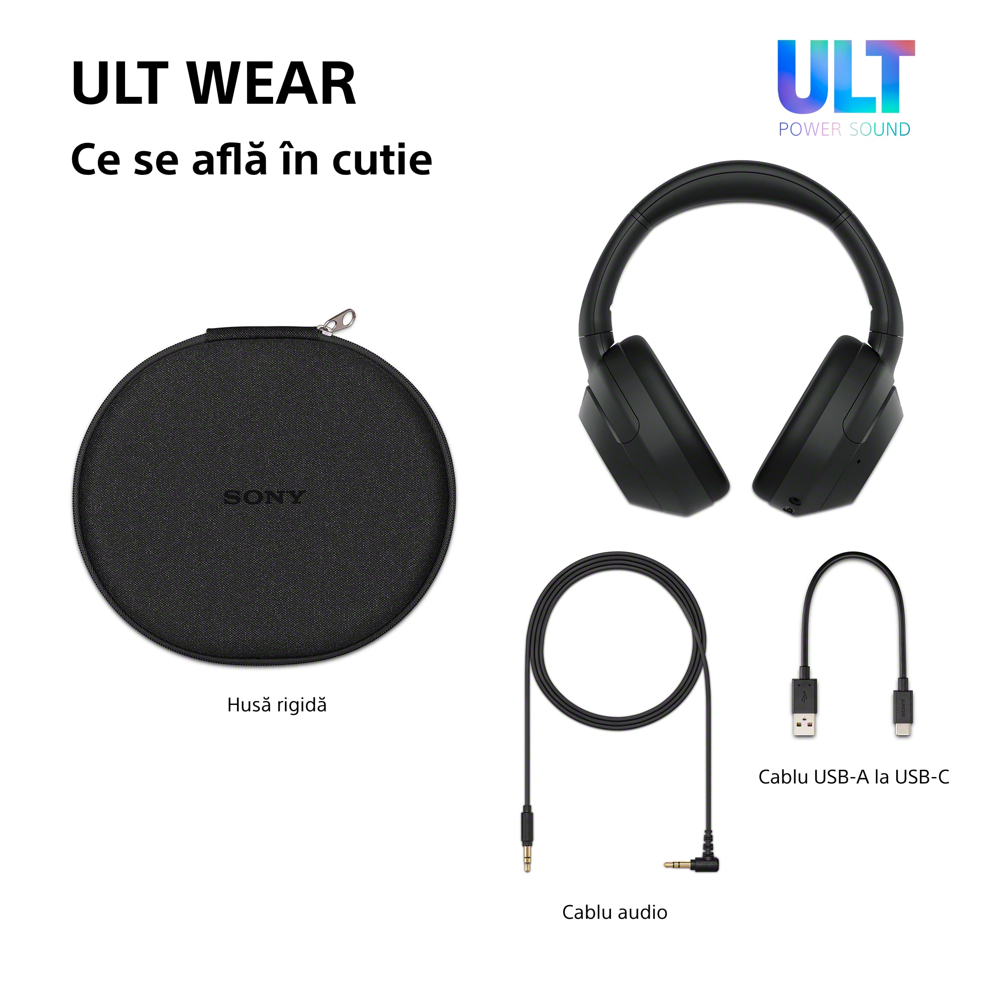 Casti Over the Ear Sony ULT WEAR, Wireless, Bluetooth, ULT Power