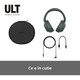 Casti Over the Ear Sony ULT WEAR, Wireless, Bluetooth, ULT Power Sound, Noise cancelling, Autonomie baterie 30 ore, Microfon, IOS si Android, Forest Gray