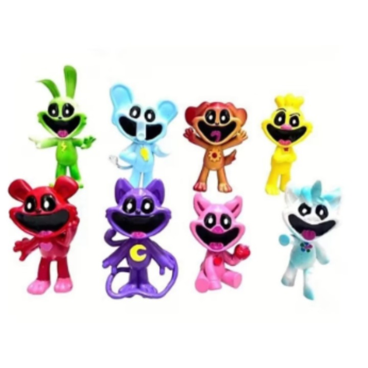 Smiling Critters figura készlet, tarka, 8 db, 10 cm