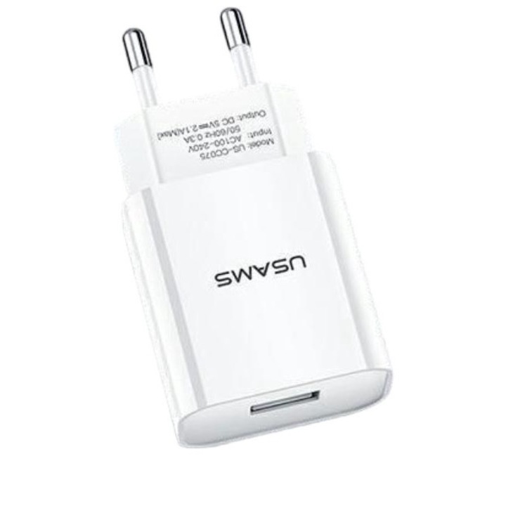 Мрежово зарядно устройство, USAMS T18 - CC075TC01, Бял