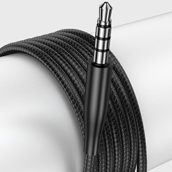 Casti cu fir, Usams, PC/ TPE, 1.2 m, Negru