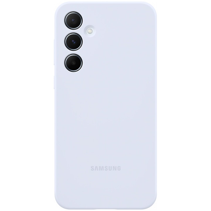 Husa de protectie Samsung Silicone Case pentru Galaxy A55 5G, Albastru deschis
