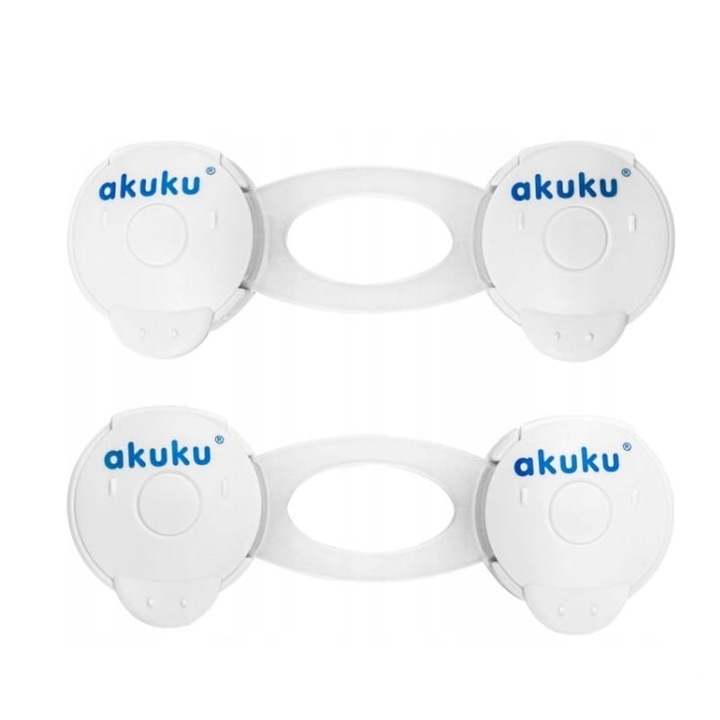 Set 2 protectii pentru blocarea usilor Akuku A0650, Alb