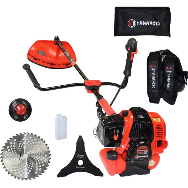 Motocoasa pe benzina YAMAMOTO YBC-57, motor 2T, 52 CC, 6 CP