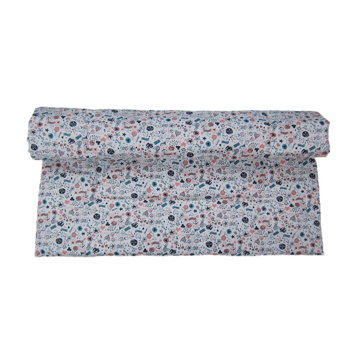 Pilota matlasata patut copii, 100x75cm, 100% bumbac certificat Oeko Tex, PPM desene, Primii Pasi