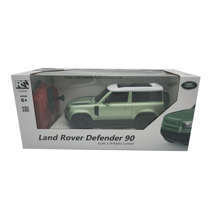 Masinuta telecomandata Land Rover Defender 90 RC Metal scara 1 24 verde 19.5x9.5x8.5cm eMAG.ro