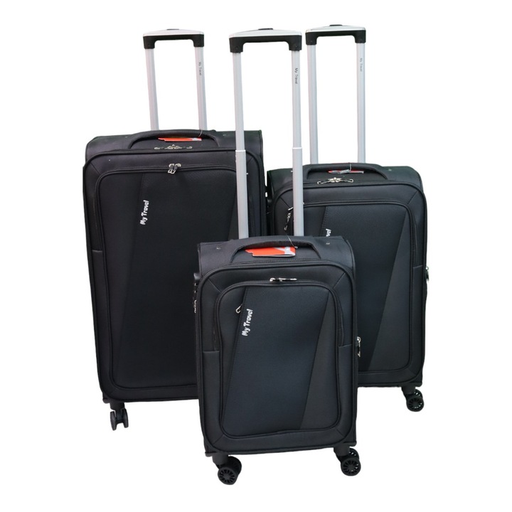 Trolere set, My Travel B-284A trei dimensiuni, 20", 24", 28", negru