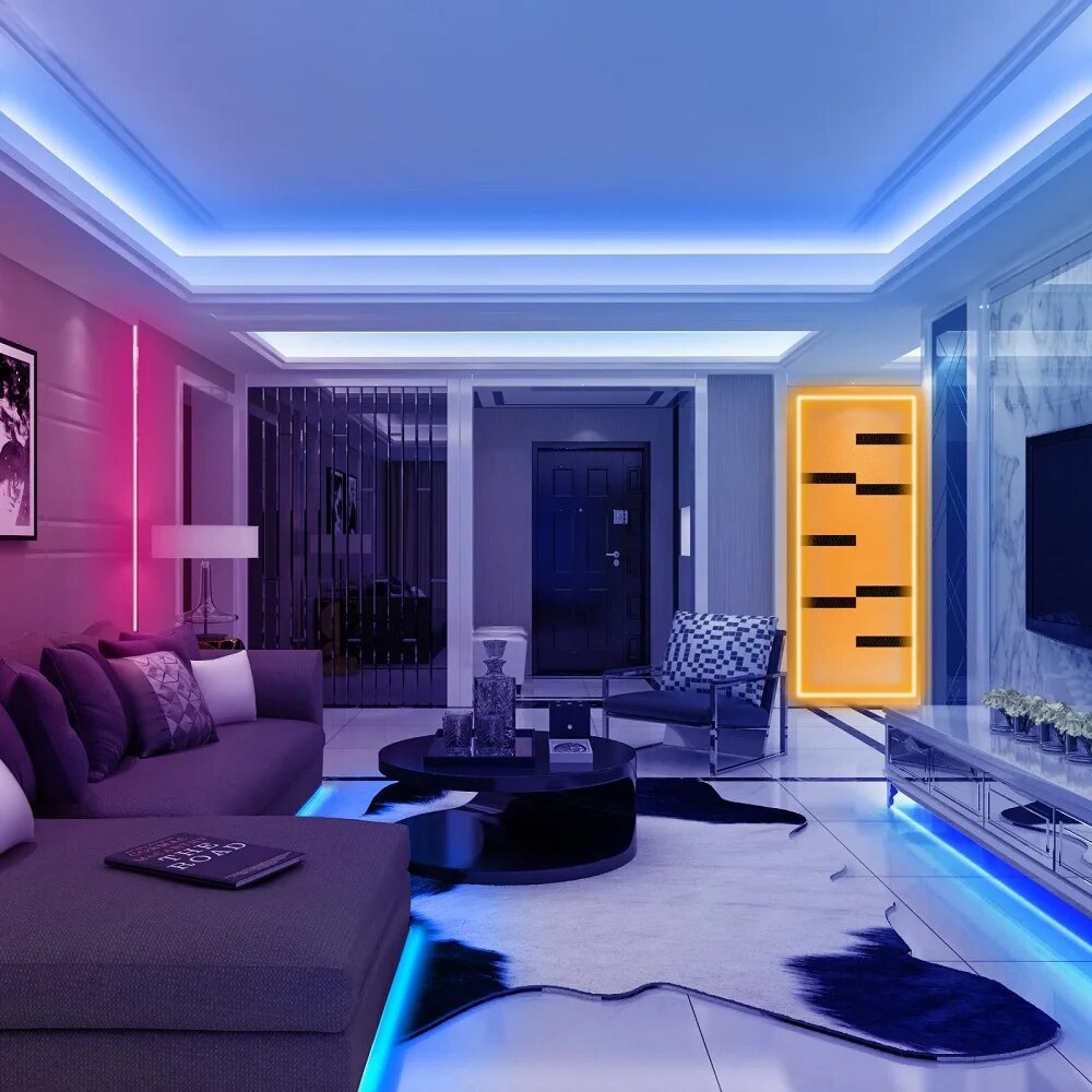 Banda led RGB 5050 NEXTLY, 5 metri, aplicatie telefon, adeziva, IP 20 ...