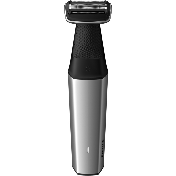 Тример за тяло Philips BG5021/15 серия 5000, Хипоалергенно фолио, Автономия 60 минути/време за зареждане 1 час, Функция за бързо зареждане 5 минути, 3 x гребен за тяло (2, 3, 5 мм), Задна дръжка, Сив