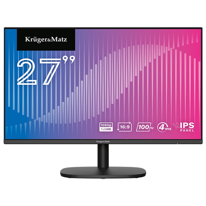 Monitor IPS E-LED Full HD Kruger&Matz, 27 hüvelykes, 100 Hz, 4 ms