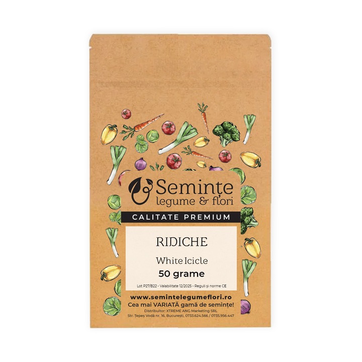 Seminte de ridiche White Icicle, 50 g