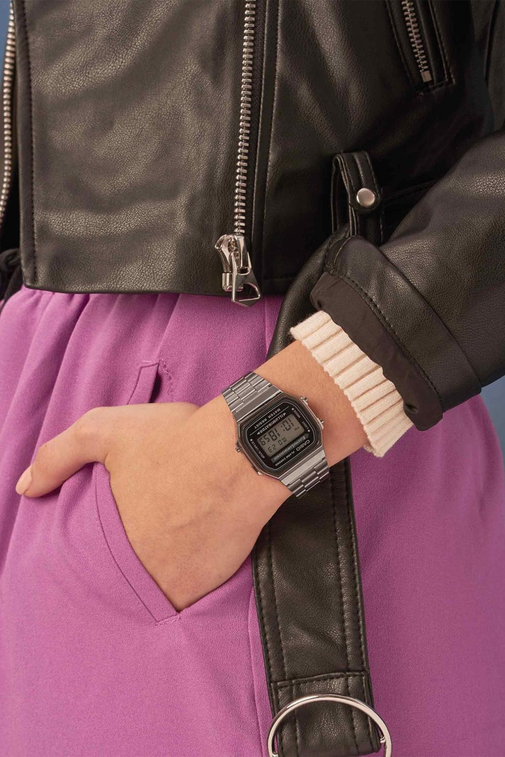 Casio, Квадратен часовник от неръждаема стомана, Сребрист - eMAG.bg