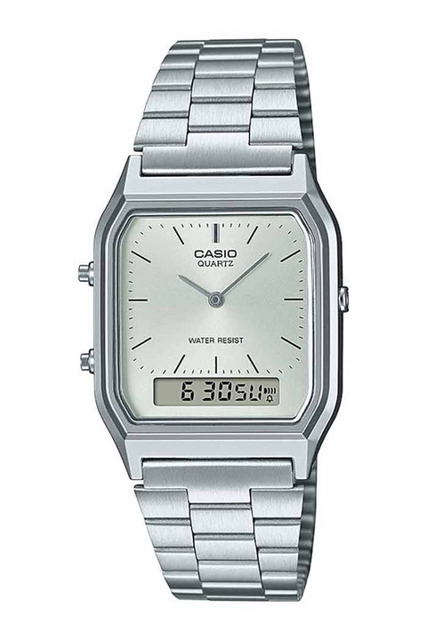 Casio, Ceas patrat din otel inoxidabil, Argintiu