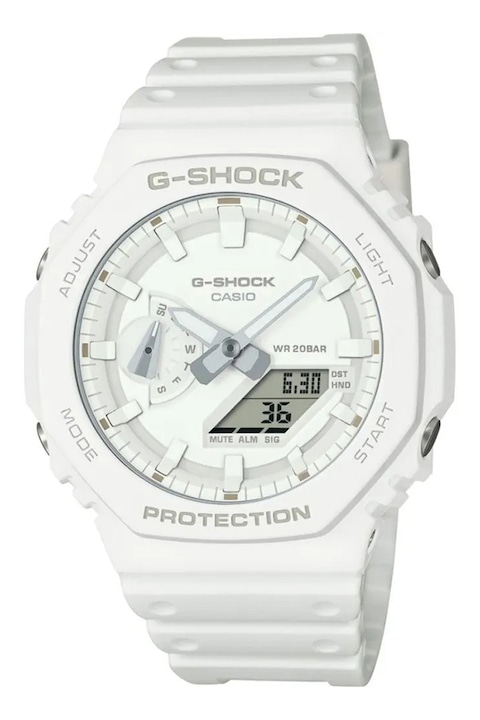 Casio, Унисекс кварцов часовник G-Shock, Бял