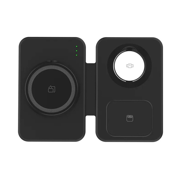 Vezeték nélküli gyorstöltő 15 W teljesítmény, töltőállomás funkció, gyorstöltő, több eszköz egyidejű töltése, telefontartó funkció, modern és elegáns dizájn, prémium minőség