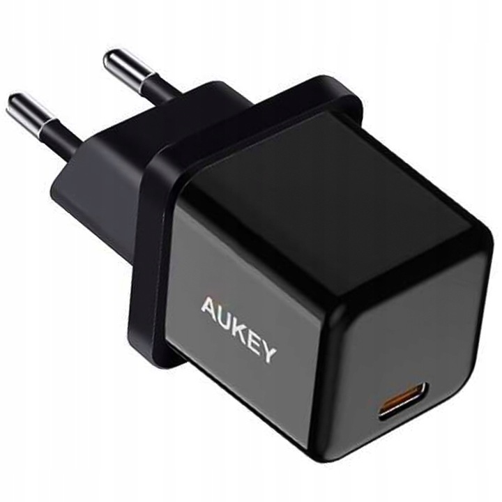 Hálózati töltő, Aukey, 20W, USB-C, PD, 100-240V ~ 0.5A 50/60Hz, fekete