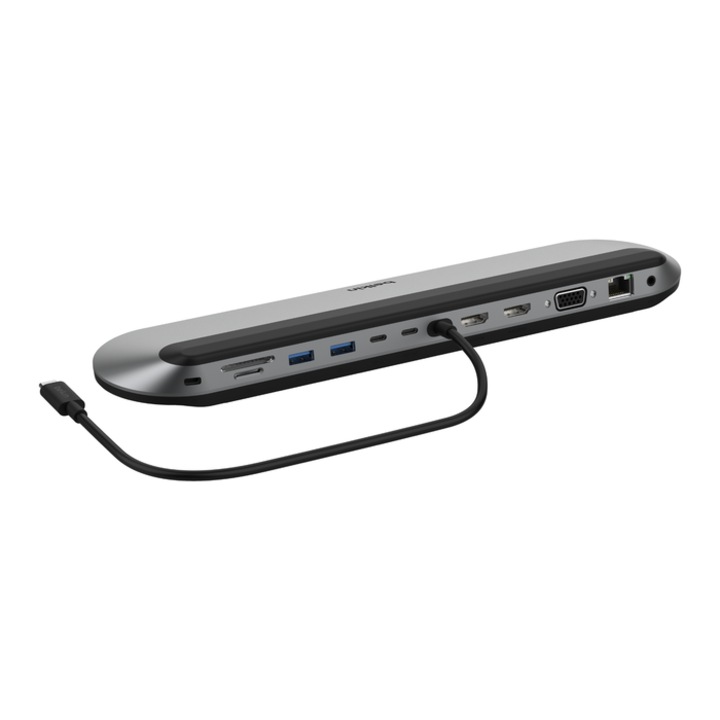 Dokkolóállomás, Belkin Connect USB-C 11-in-1 Pro Dock, 100 W, ezüst, 25,9x8,89x2,28 cm