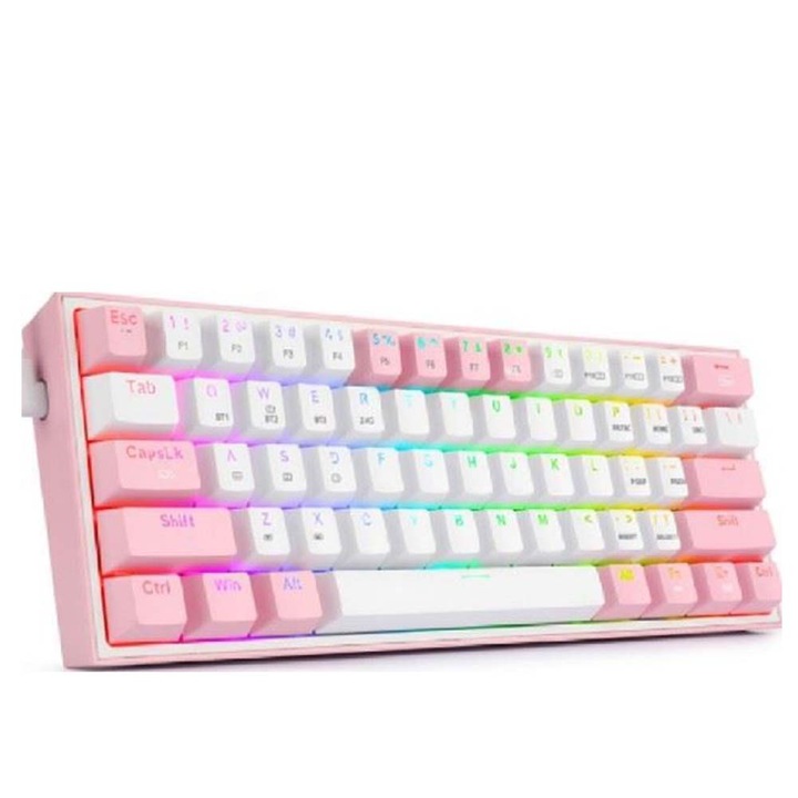 Tastatura pentru jocuri, Redragon, Roz/Alb