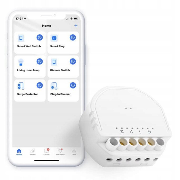 Comutator Wi-Fi, Meross, iOS/Android, Alb