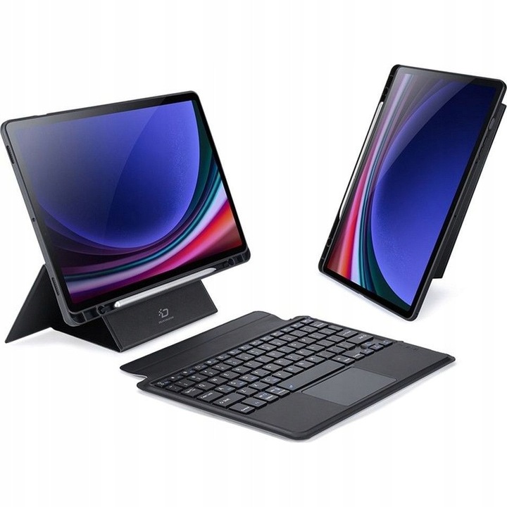 Husa cu tastatura Bluetooth Dux Ducis seria DK pentru Galaxy Tab S9, negru, stand, USB-C