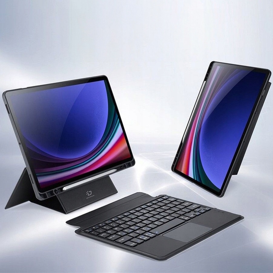 Husa cu tastatura Bluetooth Dux Ducis seria DK pentru Galaxy Tab S9, negru, stand, USB-C