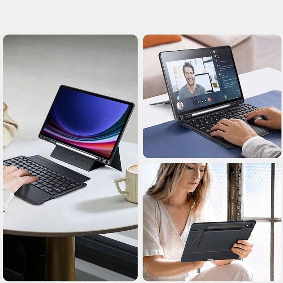 Husa cu tastatura Bluetooth Dux Ducis seria DK pentru Galaxy Tab S9, negru, stand, USB-C