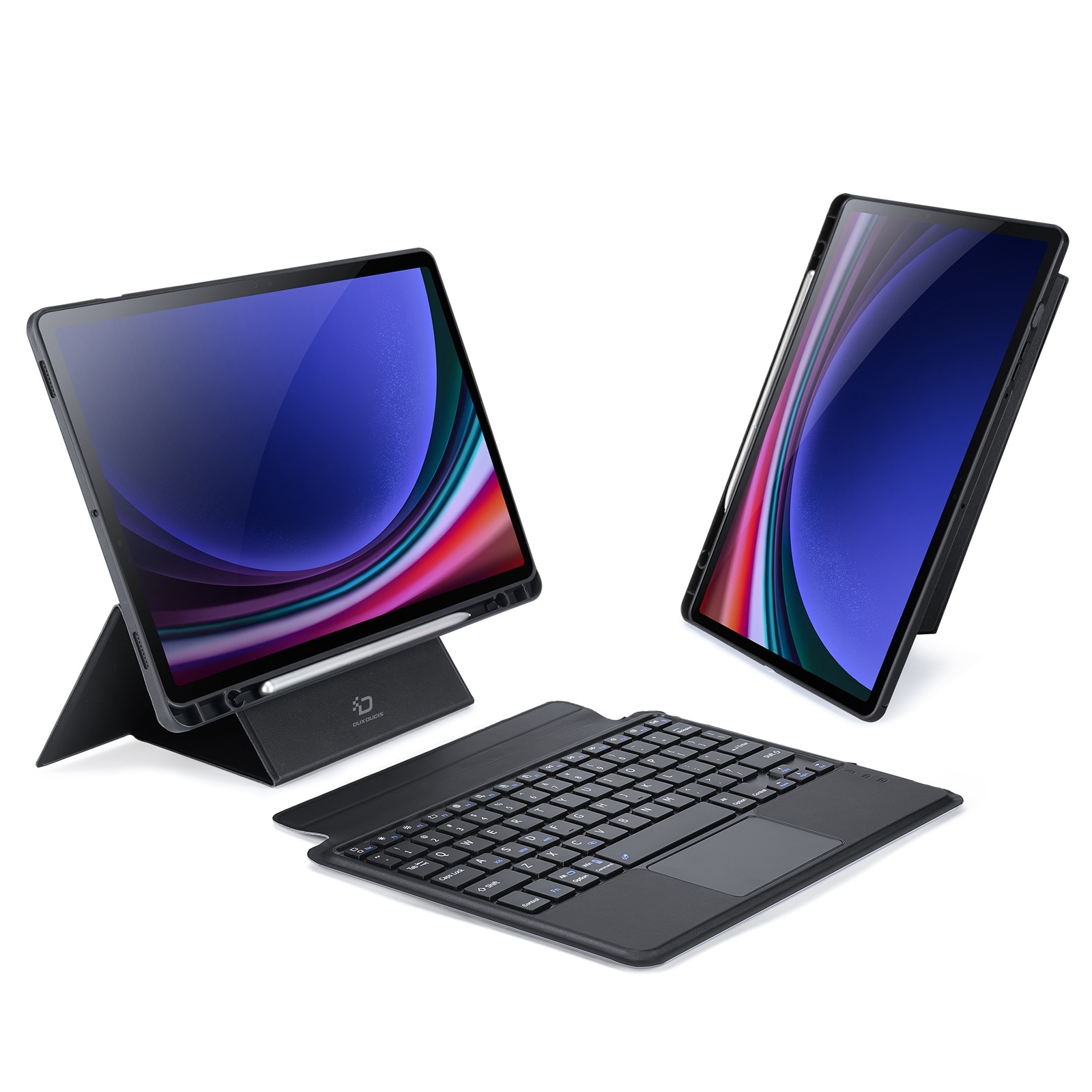 Husa cu tastatura Bluetooth Dux Ducis seria DK pentru Galaxy Tab S9, negru, stand, USB-C