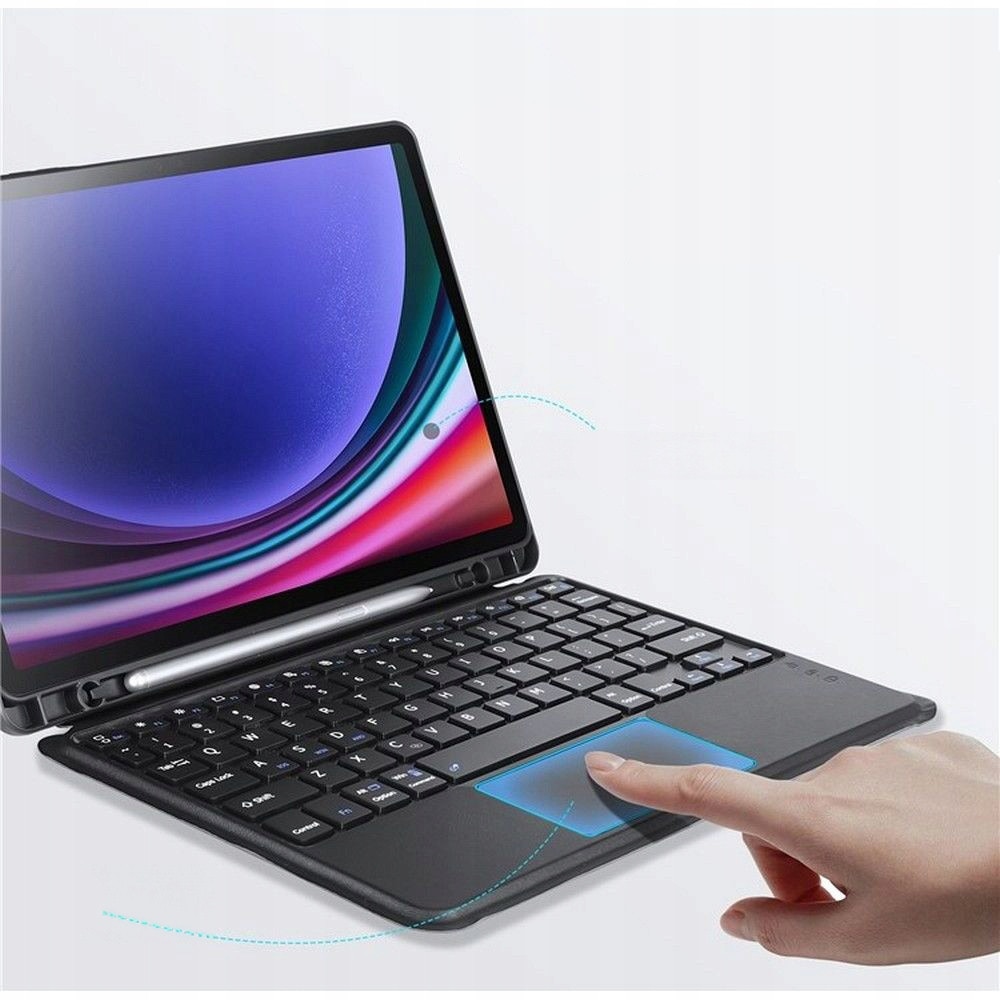Husa cu tastatura Bluetooth Dux Ducis seria DK pentru Galaxy Tab S9, negru, stand, USB-C