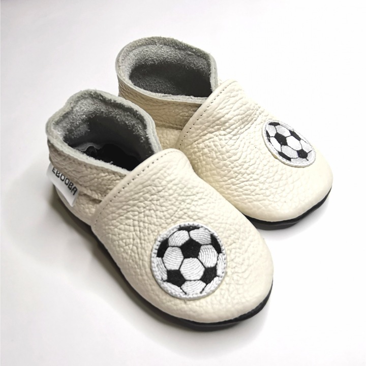 Обувки за топка от естествена кожа 6-12 месеца-Ebooba