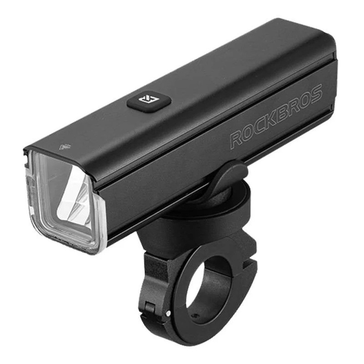 Lumina bicicleta Rockbros 24610002001, LED, 4500 mAh, 1000lm, Incarcare USB-C, Functie lanterna, IPX6, Negru