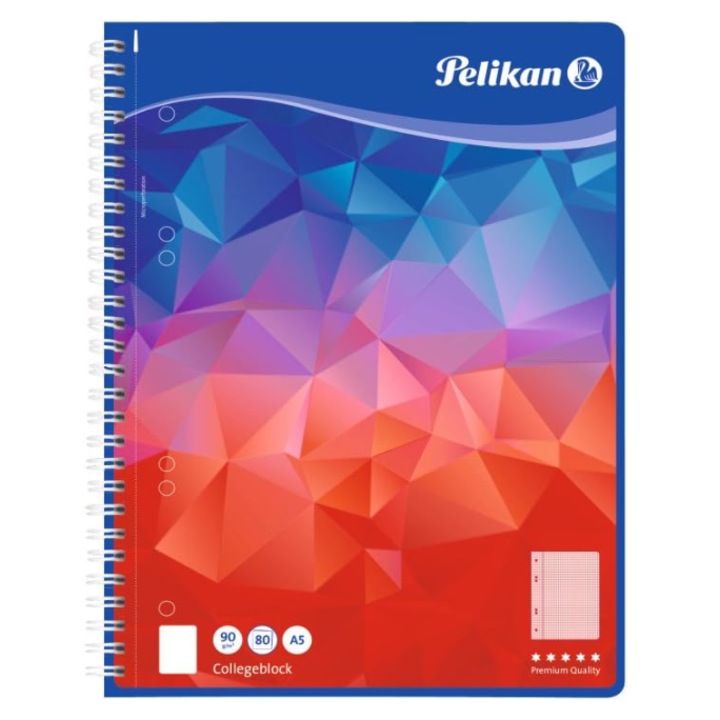 Caiet matematica Pelikan, cu spirala, A5, 80 coli, 90g