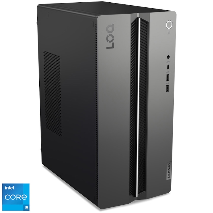 Настолен компютър Lenovo LOQ Tower 17IRR9 Gaming с процесор Intel Core i5-14400F до 4,70 GHz, 16GB DDR5, 512GB SSD M.2 2280 PCIe 4.0x4 NVMe, NVIDIA GeForce RTX 4060 8GB GDDR6, без ОС, Luna Grey