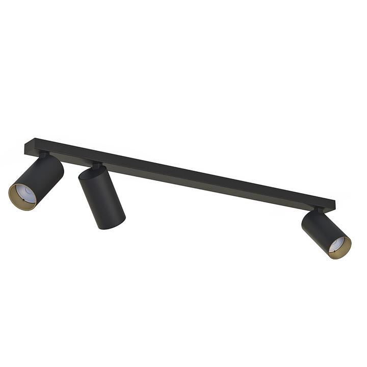 MONO III mennyezeti lámpa, hossza 70 cm, fekete/arany