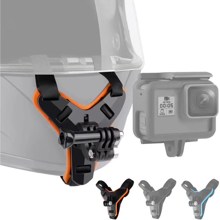 Suport frontal pentru GoPro, with GoPro Hero 13, 12, 11, 10, 9, 8, 7, 6,5 Hero Black, Insta 360, Xiaomi Yi, SJCAM，Policarbonat/ABS, Portocaliu/Negru