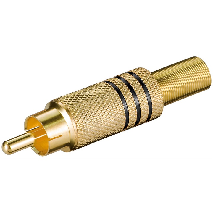 Conector chinch pentru cablu, 7 mm, Auriu