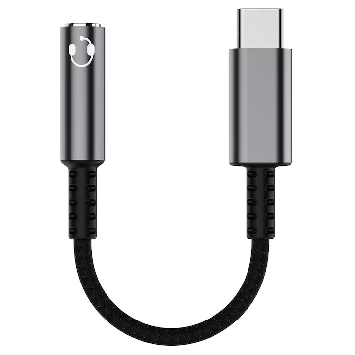 Adaptor audio pentru telefon, USB Type C - Jack 3.5 mm, Argintiu