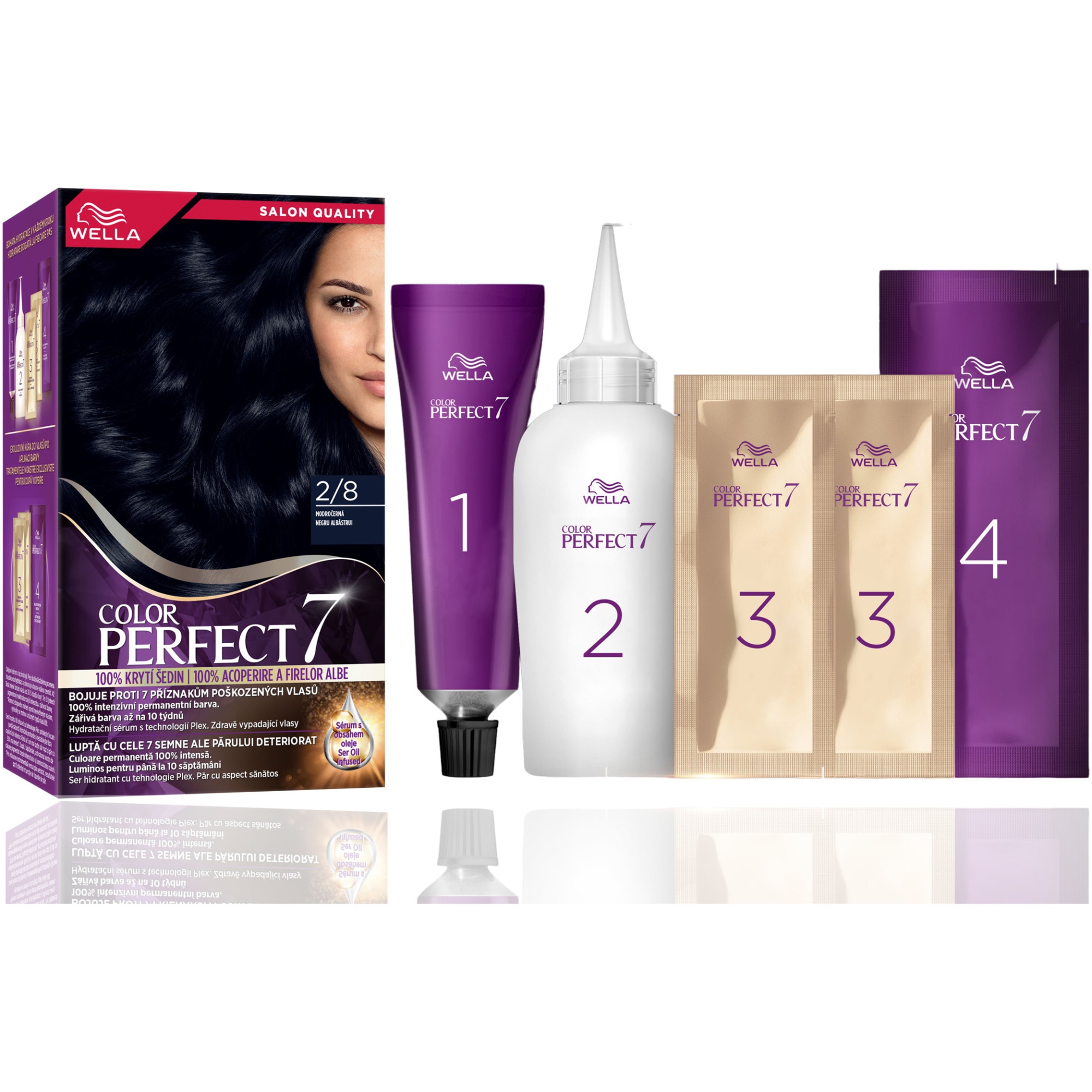 Vopsea de par permanenta Color Perfect Negru Albastrui 2/8, 135ml