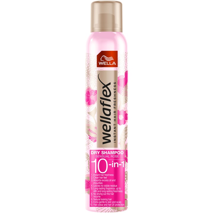 Сух шампоан Wellaflex Sensual Rose, 180 мл