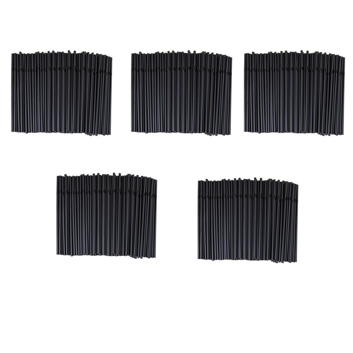 Set 5000 paie plastic cu burduf scurt flexibil, XL pack, 240x5mm, negre, ideal restaurante, terase