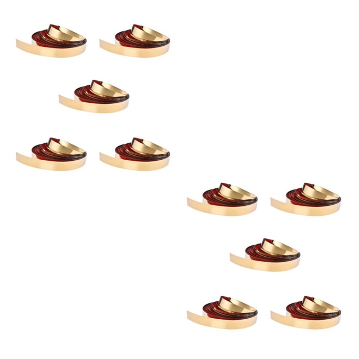 Set 10 x Banda Decorativa GREATON Din Otel Inoxidabil Nichelat, Autoadeziva, Dimensiune 200 x 1 cm, Pentru Design Perete, Tavan, Podea, Mobilier, Efect de Oglinda, Rezistenta La Apa, Aurie