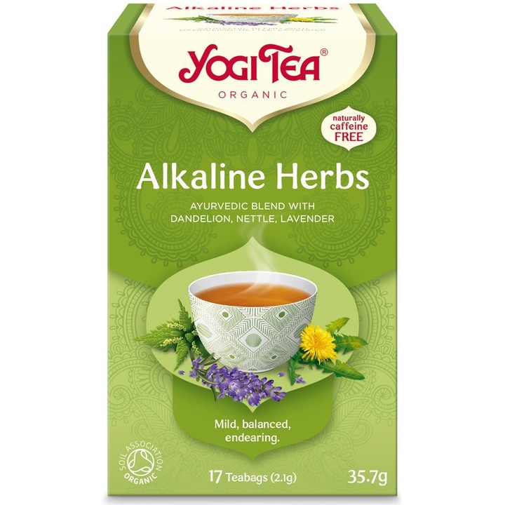 Био чай Yogi Tea, С алкални билки, 17 пакетчета х 2.1гр, 35.7гр