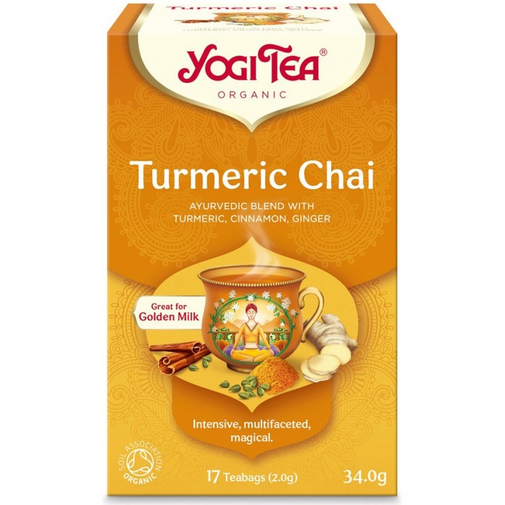 Био чай Yogi Tea, С куркума, 17 пакетчета чай, 34гр