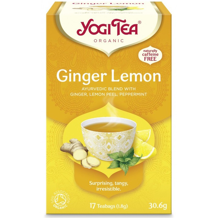 Био чай Yogi Tea, Джинджифил и лимон, 17, 30.6гр