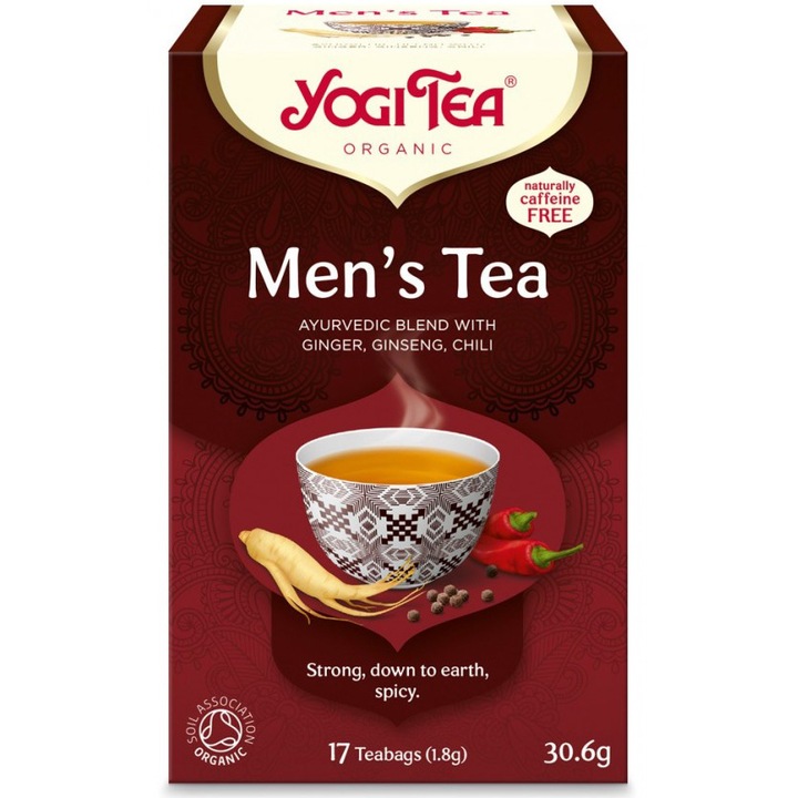 Ceai bio pentru Barbati, Yogi Tea,17 x 1.8g 30.6g