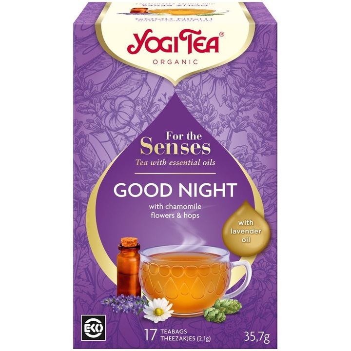Ceai cu ulei esential Noapte Buna bio, Yogi Tea, 35.7g