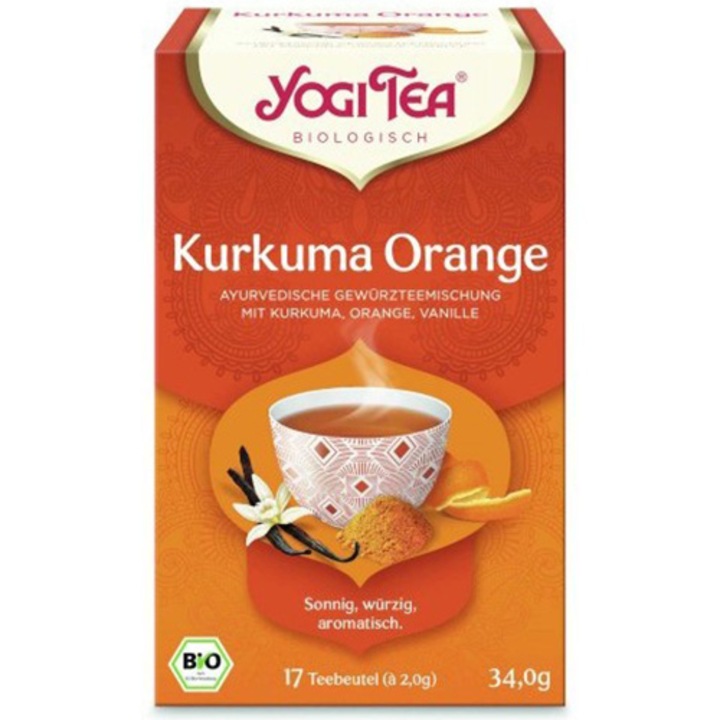 Ceai bio din curcuma, portocale si vanilie 17, Yogi Tea, 34.0g